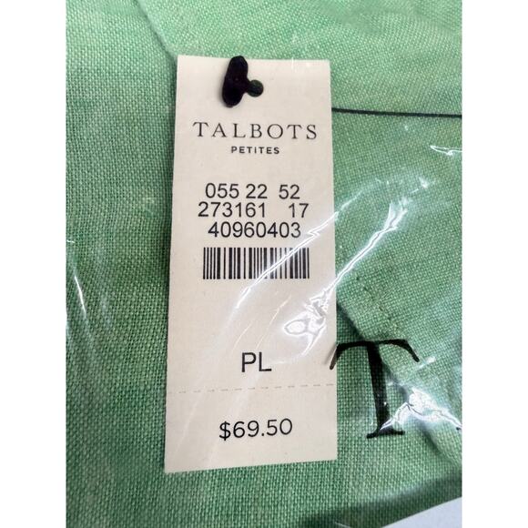Talbots Lime Green Linen Shirt PL (Petite Large) NWT - Picture 5 of 5
